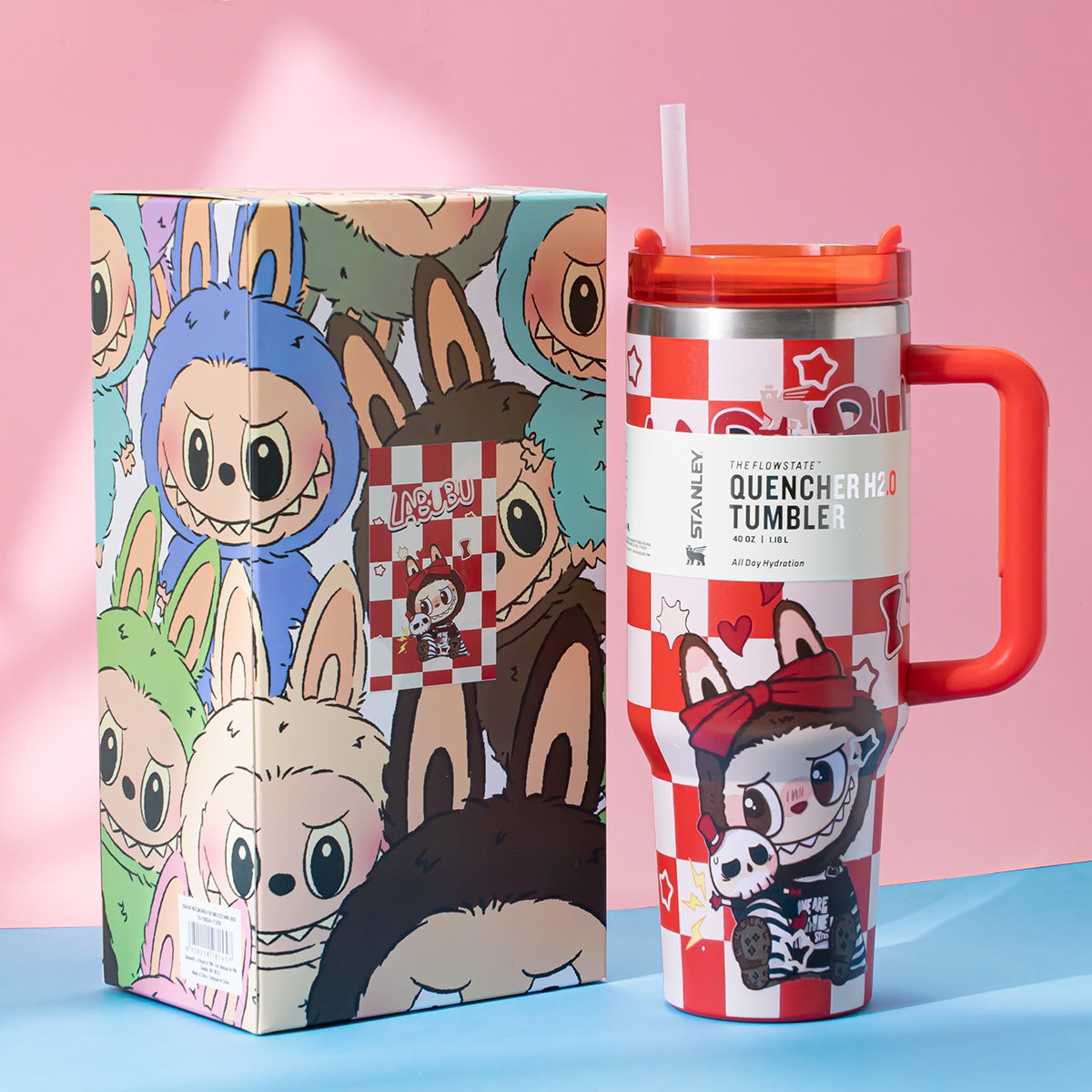 Stanley x Labubu Red Checkered Quencher H2O Tumbler [Limited Edition]