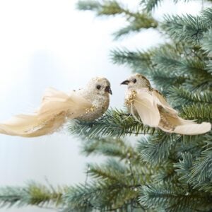 Clip-on Feather Bird Christmas Tree Ornament (2pcs)