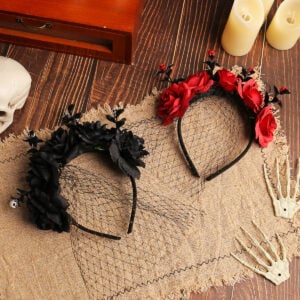 Crimson Enchantress Rose Headband