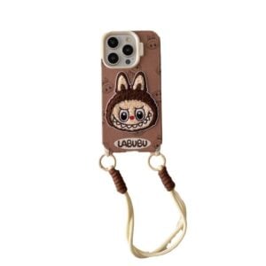 Fuzzy Nomad Labubu Phone Case with Wrist Strap