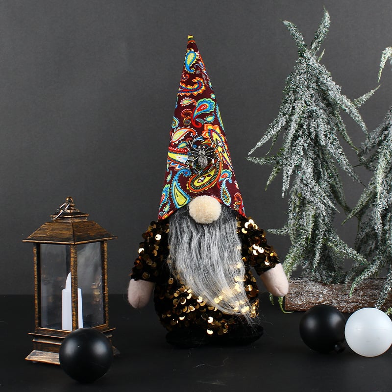 Halloween Sequin Gnome Doll
