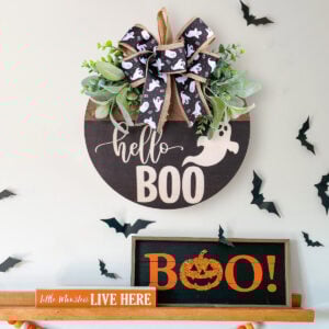 Halloween White Ghost Boo-tiful Halloween Door Sign