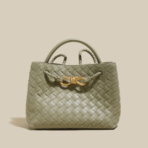 Mint Green Woven Tote Bag