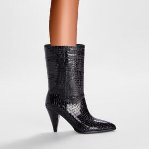Sleek Wide Fit Black Mid Calf Boots