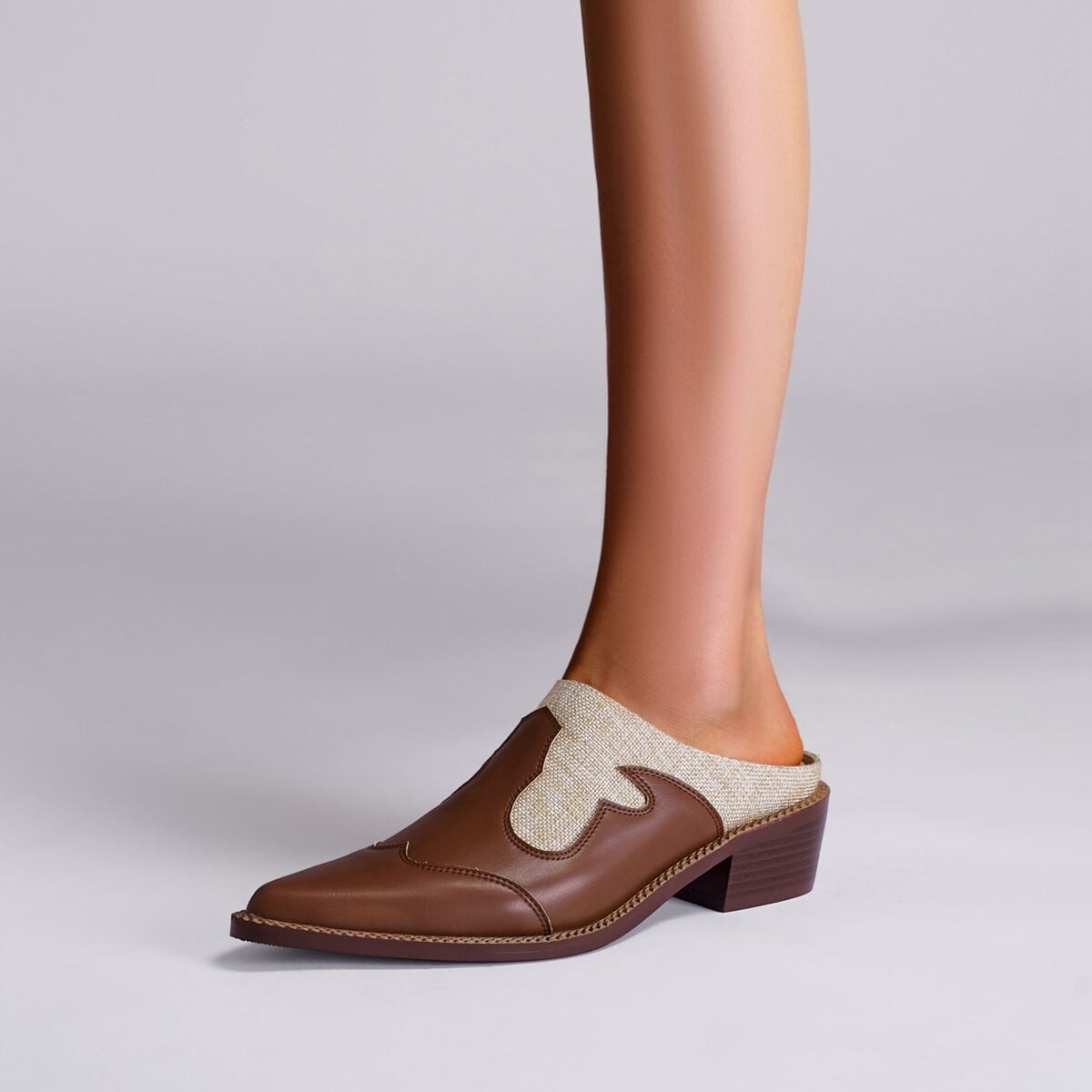 Summer Two Tone Chunky Country Mules