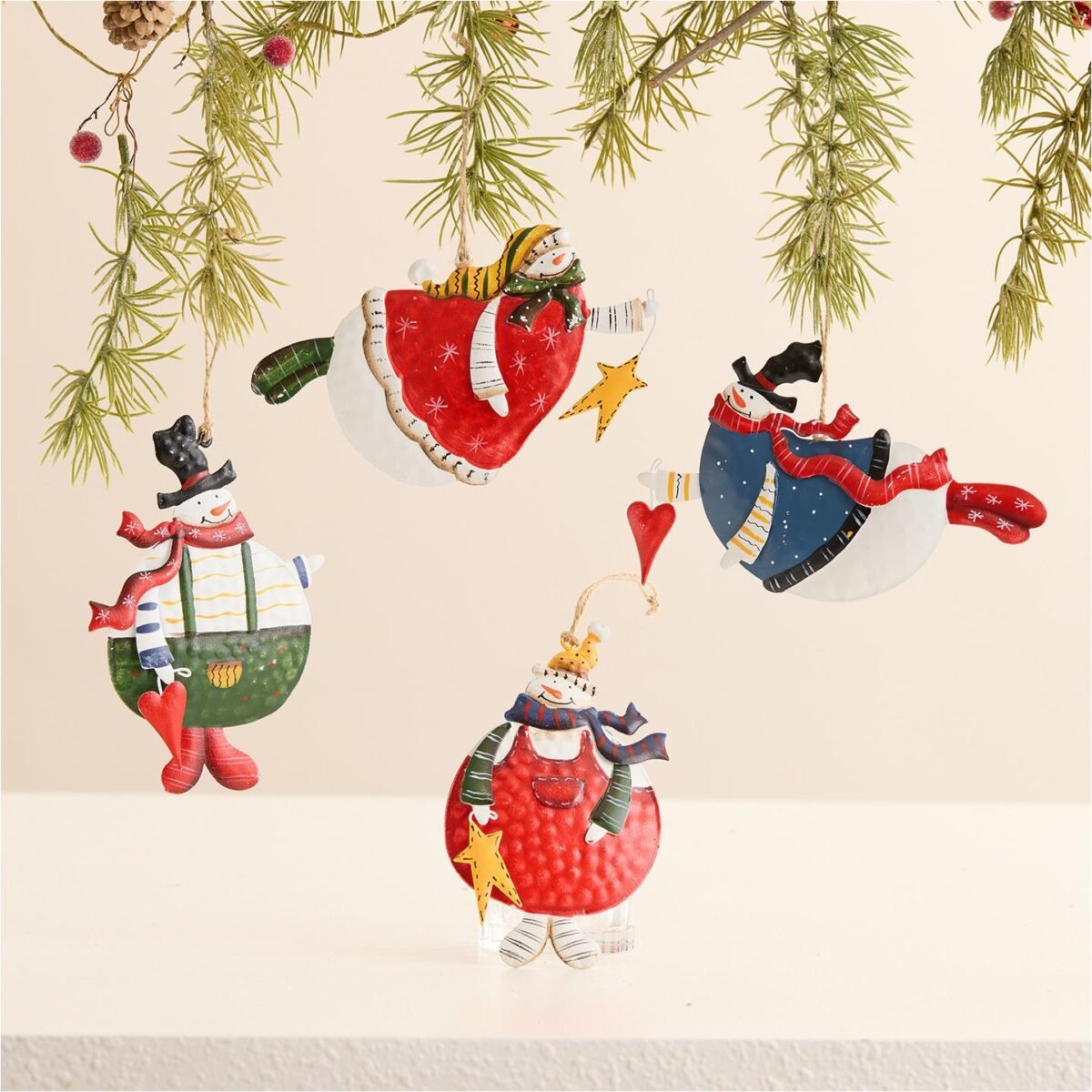 Vintage Hand Painted Fosty and Friends Hanging Ornaments