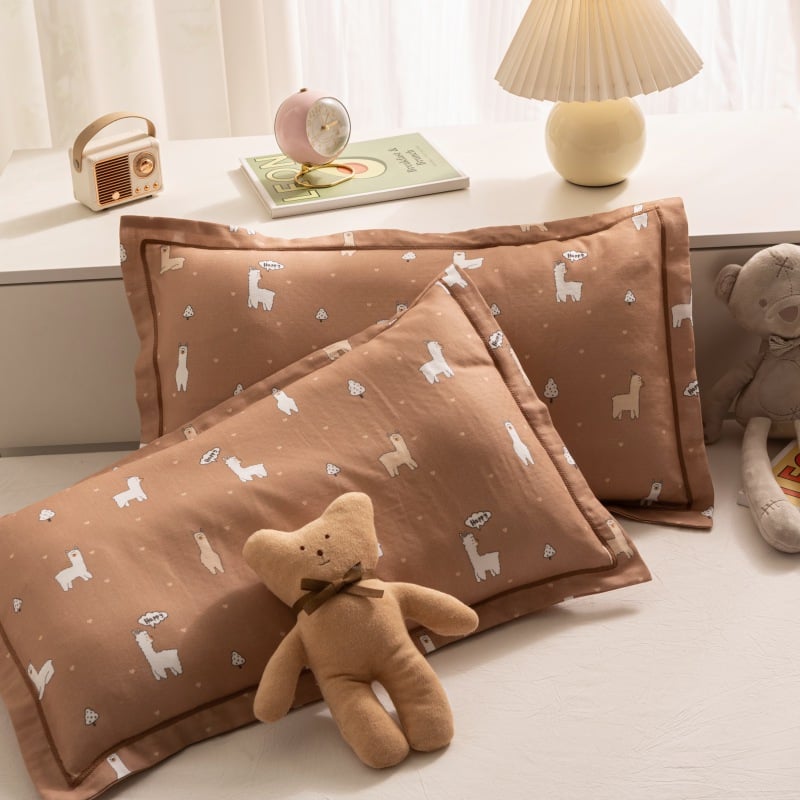 Breathable Pure Cotton Gauze Kids Pillowcase Pair